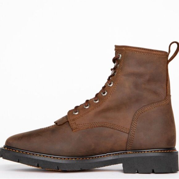Rugged Brown Leather Boots for Men main image 6